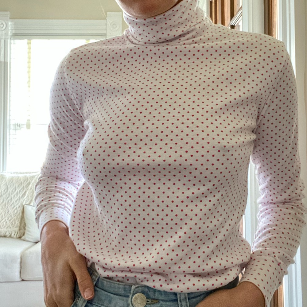 Vintage 90s polka dot turtleneck